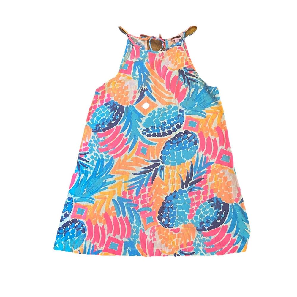 Lilly Pulitzer Dress Womens Margot Pineapple Swing Strappy Stretch Size XS